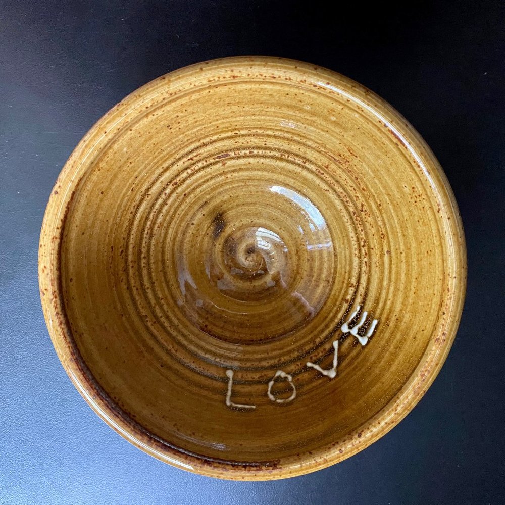 New Handmade  "LOVE"  Great Bay Pottery NH Dish Bowl